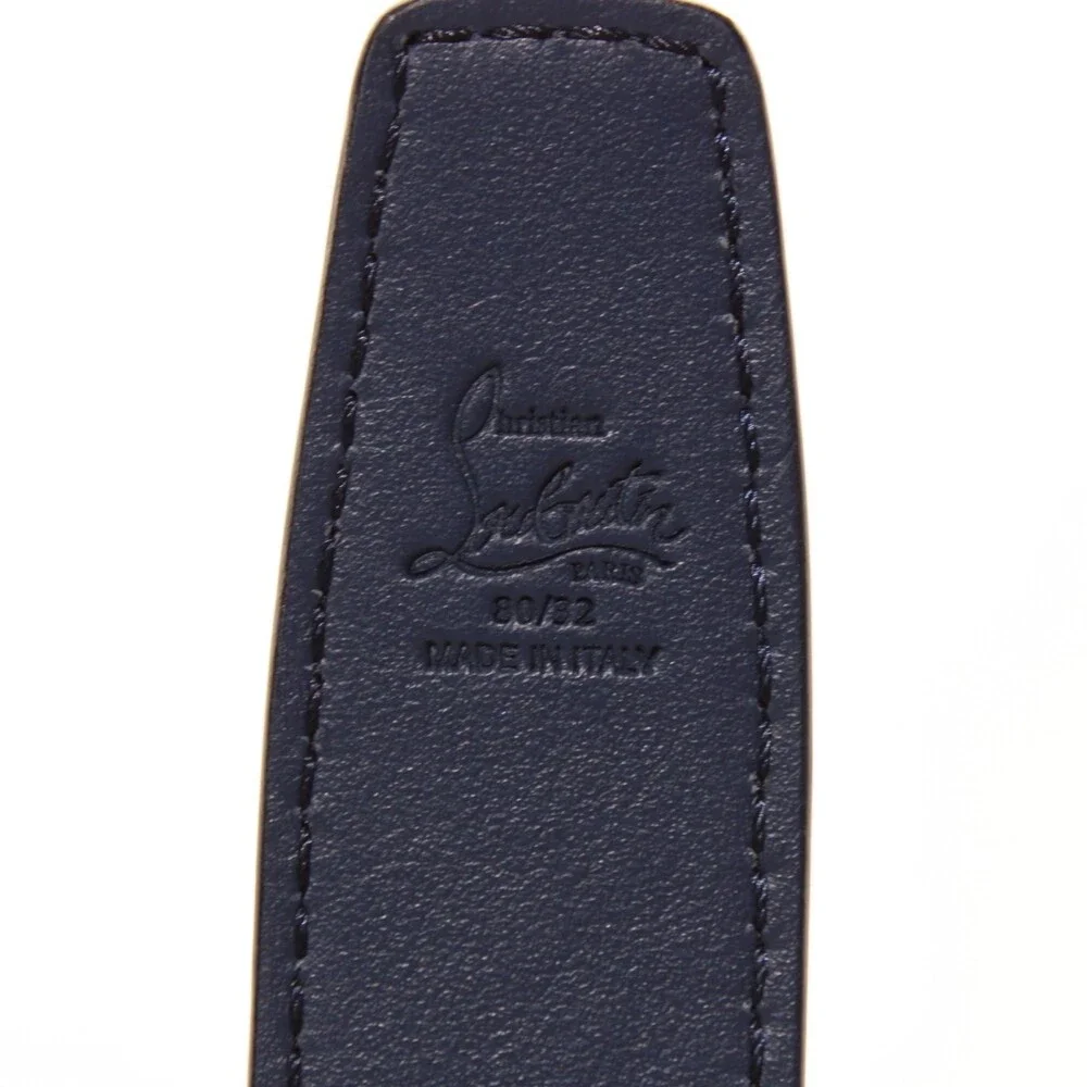 Christian Louboutin NWT Belt Size 80 / 32 US in Blue Alligator-Embossed Leather